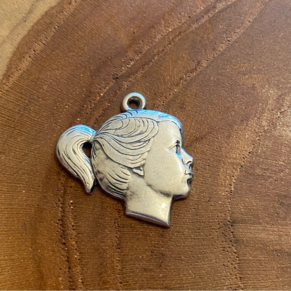 Engraved James Avery Girl’s Profile Charm Engraved “S… Gem